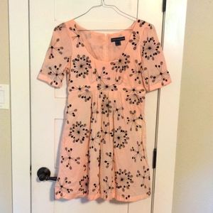 French Connection Pink Dress with Black Dandelions